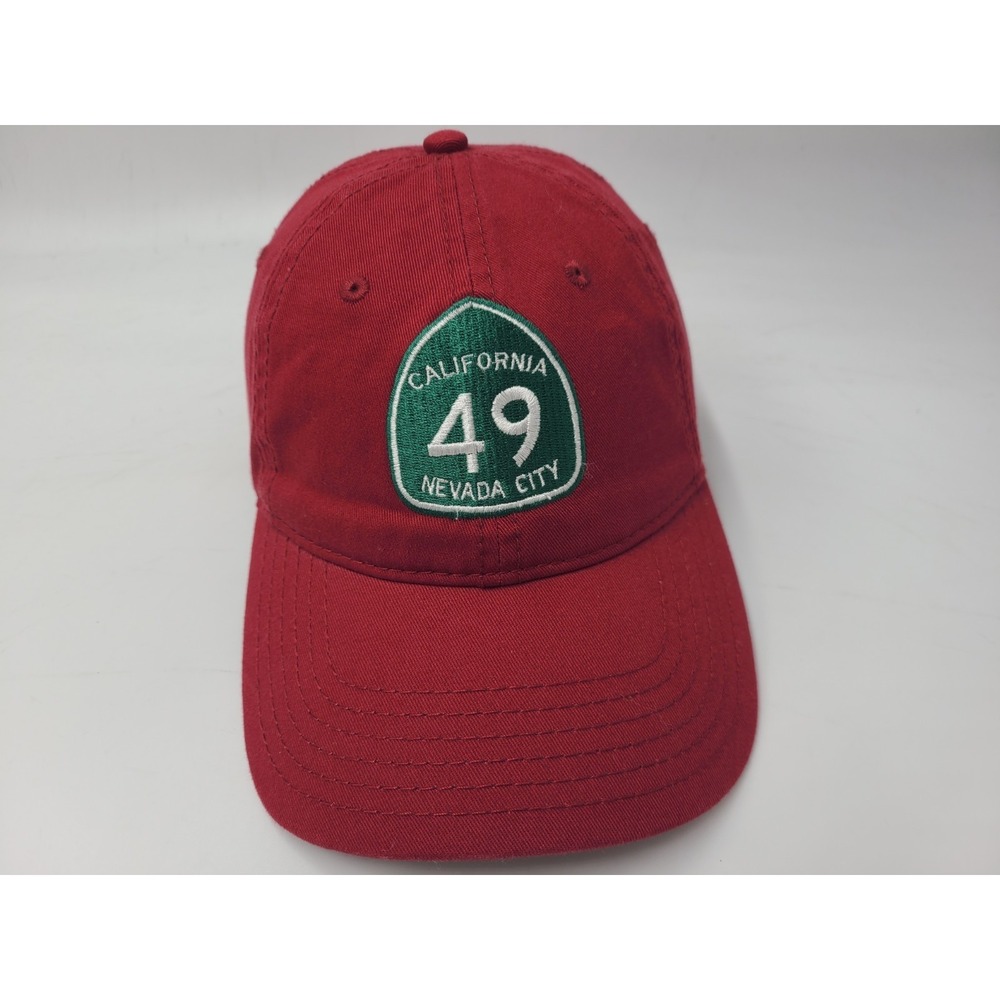 California Nevada City Route 49 Highway Camp David Adjustable Hat Cap Men Red